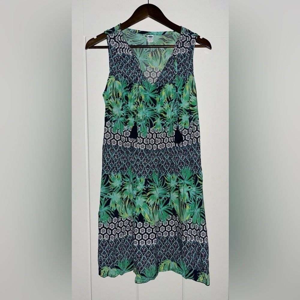 Old Navy Floral Women M Sleeveless Mini Swing Dress Wildflower Prairie Pull On